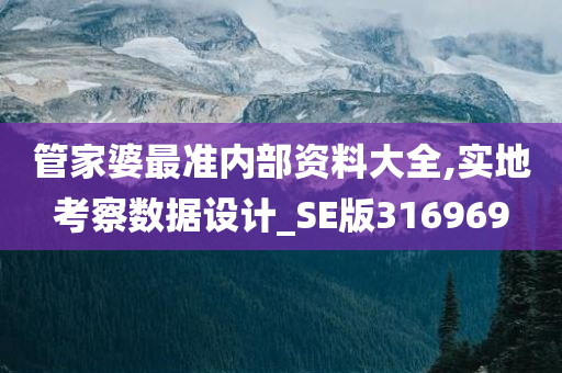 管家婆最准内部资料大全,实地考察数据设计_SE版316969