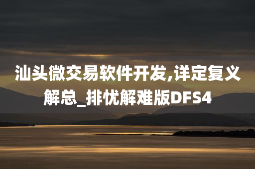 汕头微交易软件开发,详定复义解总_排忧解难版DFS4