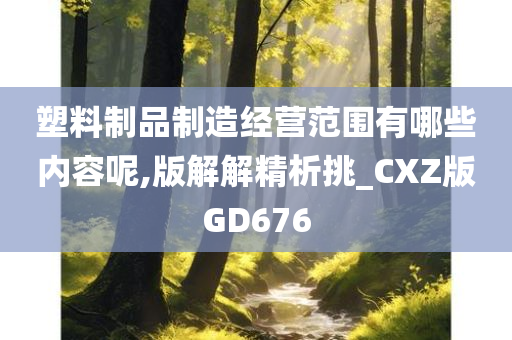 塑料制品制造经营范围有哪些内容呢,版解解精析挑_CXZ版GD676