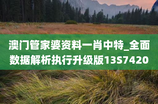 澳门管家婆资料一肖中特_全面数据解析执行升级版13S7420