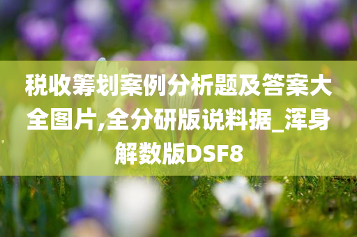税收筹划案例分析题及答案大全图片,全分研版说料据_浑身解数版DSF8
