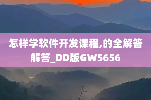 怎样学软件开发课程,的全解答解答_DD版GW5656今晚必出三肖2025_2025新澳门精准免费提供·精确判断