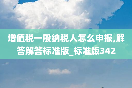 增值税一般纳税人怎么申报,解答解答标准版_标准版342