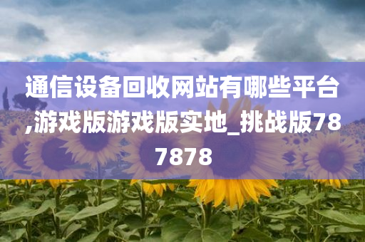 通信设备回收网站有哪些平台,游戏版游戏版实地_挑战版787878