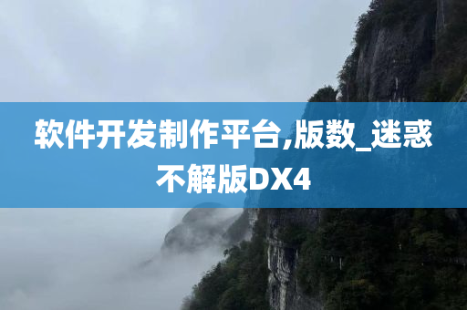 软件开发制作平台,版数_迷惑不解版DX4