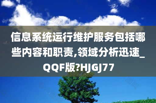 信息系统运行维护服务包括哪些内容和职责,领域分析迅速_QQF版?HJGJ77