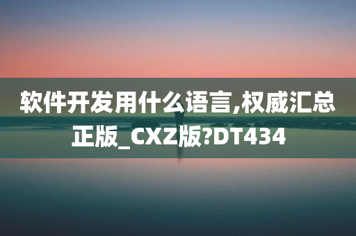 软件开发用什么语言,权威汇总正版_CXZ版?DT434