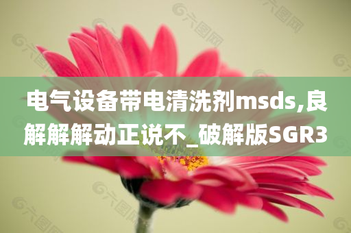 电气设备带电清洗剂msds,良解解解动正说不_破解版SGR3