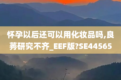 怀孕以后还可以用化妆品吗,良莠研究不齐_EEF版?SE44565