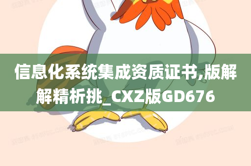 信息化系统集成资质证书,版解解精析挑_CXZ版GD676