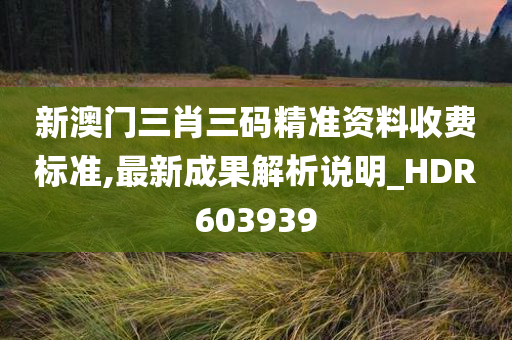 新澳门三肖三码精准资料收费标准,最新成果解析说明_HDR603939