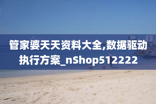 管家婆天天资料大全,数据驱动执行方案_nShop512222