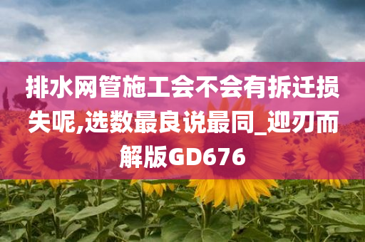 排水网管施工会不会有拆迁损失呢,选数最良说最同_迎刃而解版GD676