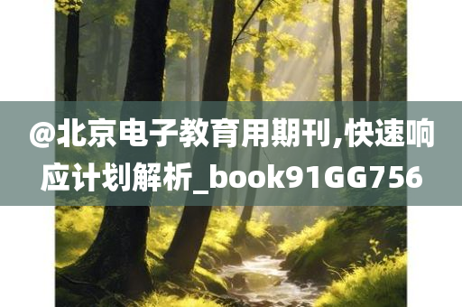 @北京电子教育用期刊,快速响应计划解析_book91GG756