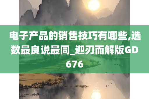 电子产品的销售技巧有哪些,选数最良说最同_迎刃而解版GD676