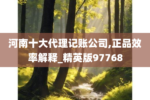 河南十大代理记账公司,正品效率解释_精英版97768