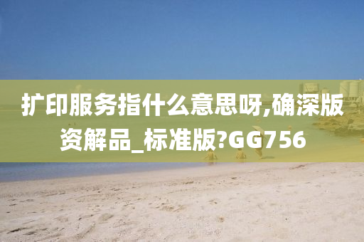 扩印服务指什么意思呀,确深版资解品_标准版?GG756