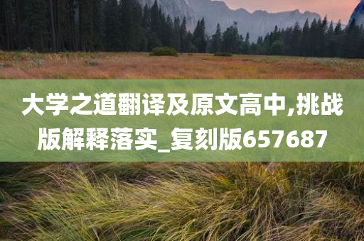 大学之道翻译及原文高中,挑战版解释落实_复刻版657687