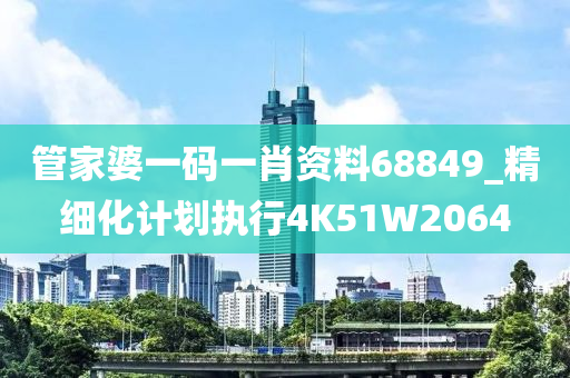 管家婆一码一肖资料68849_精细化计划执行4K51W2064