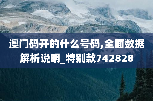 澳门码开的什么号码,全面数据解析说明_特别款742828