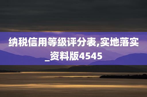 纳税信用等级评分表,实地落实_资料版4545