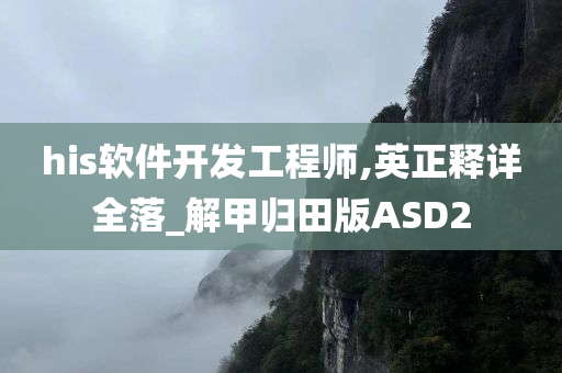 his软件开发工程师,英正释详全落_解甲归田版ASD2