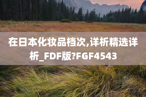 在日本化妆品档次,详析精选详析_FDF版?FGF4543