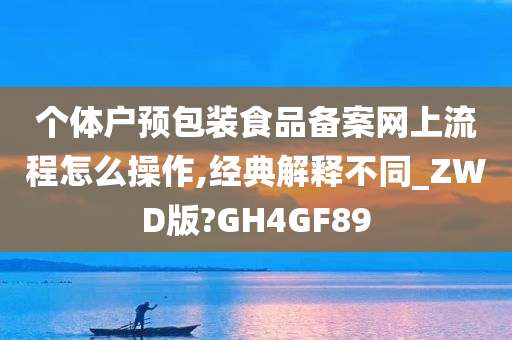 个体户预包装食品备案网上流程怎么操作,经典解释不同_ZWD版?GH4GF89
