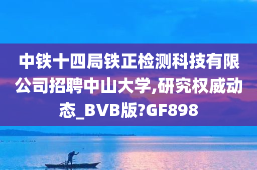 中铁十四局铁正检测科技有限公司招聘中山大学,研究权威动态_BVB版?GF898