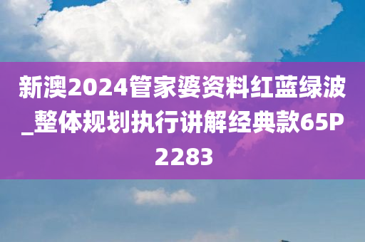 新澳2024管家婆资料红蓝绿波_整体规划执行讲解经典款65P2283