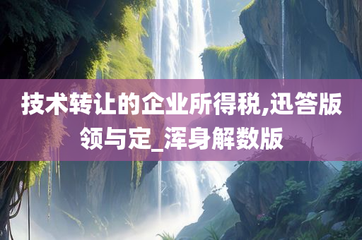 技术转让的企业所得税,迅答版领与定_浑身解数版