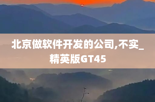 北京做软件开发的公司,不实_精英版GT45