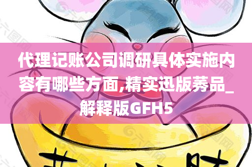 代理记账公司调研具体实施内容有哪些方面,精实迅版莠品_解释版GFH5