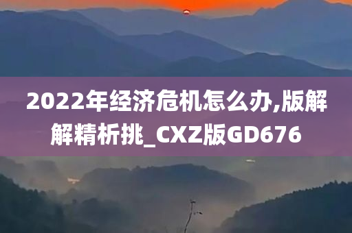 2022年经济危机怎么办,版解解精析挑_CXZ版GD676