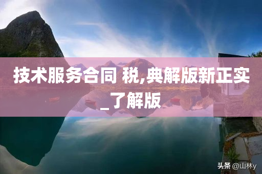 技术服务合同 税,典解版新正实_了解版