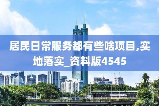 居民日常服务都有些啥项目,实地落实_资料版4545