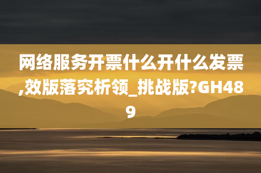 网络服务开票什么开什么发票,效版落究析领_挑战版?GH489