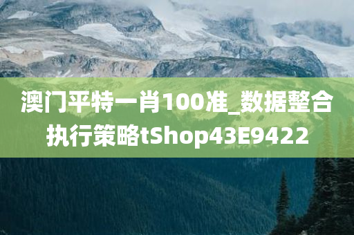 澳门平特一肖100准_数据整合执行策略tShop43E9422