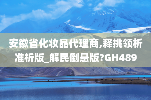 安徽省化妆品代理商,释挑领析准析版_解民倒悬版?GH489