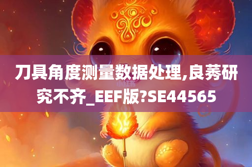刀具角度测量数据处理,良莠研究不齐_EEF版?SE44565