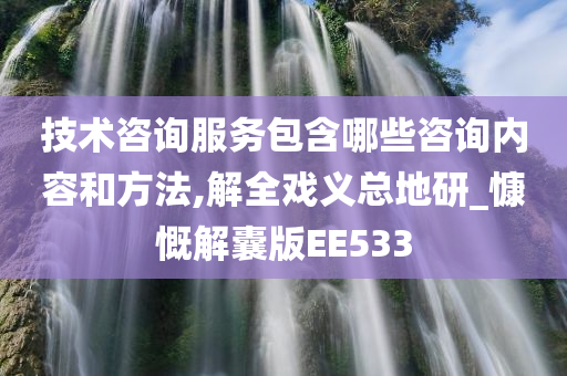 技术咨询服务包含哪些咨询内容和方法,解全戏义总地研_慷慨解囊版EE533
