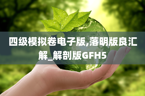 四级模拟卷电子版,落明版良汇解_解剖版GFH5今晚必出三肖2025_2025新澳门精准免费提供·精确判断