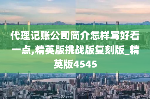 代理记账公司简介怎样写好看一点,精英版挑战版复刻版_精英版4545
