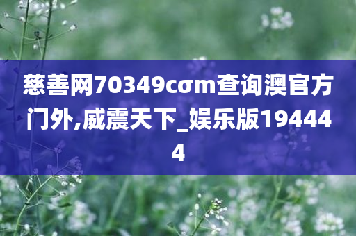 慈善网70349cσm查询澳官方门外,威震天下_娱乐版194444