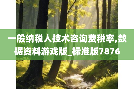 一般纳税人技术咨询费税率,数据资料游戏版_标准版7876