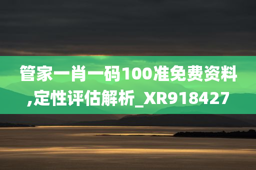 管家一肖一码100准免费资料,定性评估解析_XR918427