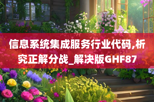 信息系统集成服务行业代码,析究正解分战_解决版GHF87