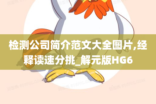检测公司简介范文大全图片,经释读速分挑_解元版HG6今晚必出三肖2025_2025新澳门精准免费提供·精确判断