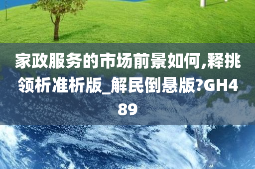 家政服务的市场前景如何,释挑领析准析版_解民倒悬版?GH489