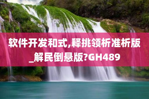 软件开发和式,释挑领析准析版_解民倒悬版?GH489